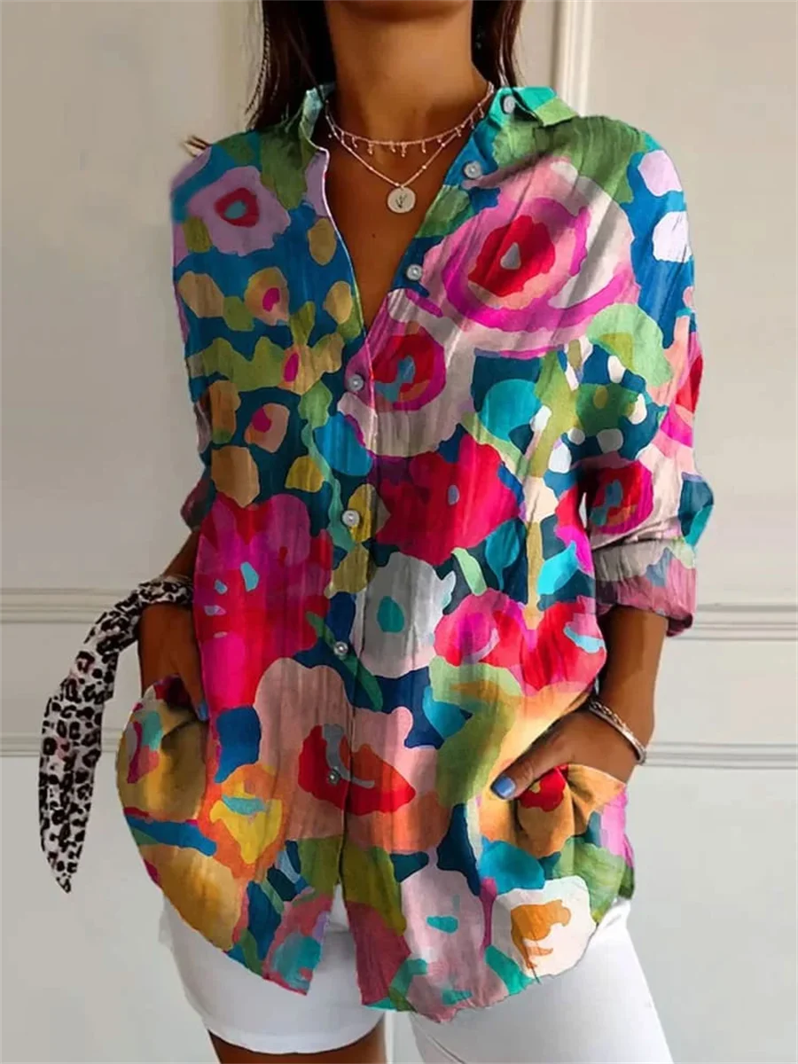 Women's Shirts and Tops Elegant Floral Shirt Octopus 3D Printing High Quality Long Sleeve Fashion Plus Size Women's Shirts