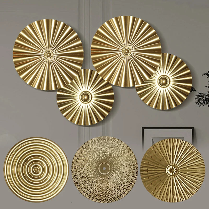 Transform Your Home with Light Luxury Round Golden Wall Decoration