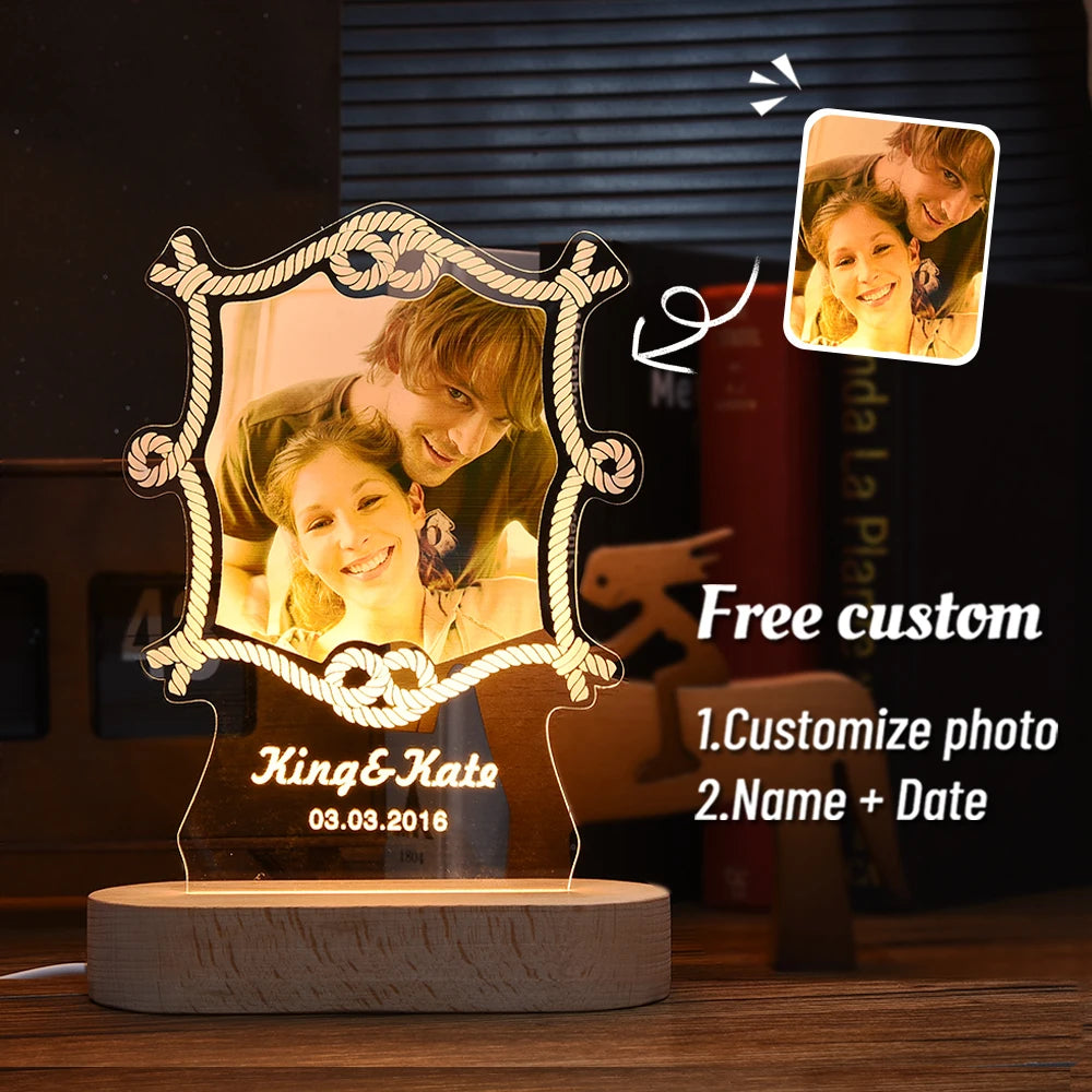 Custom 3D Photo Lamp: A Personalized Home Accessory for Unique Gifts and Interior Design Accents