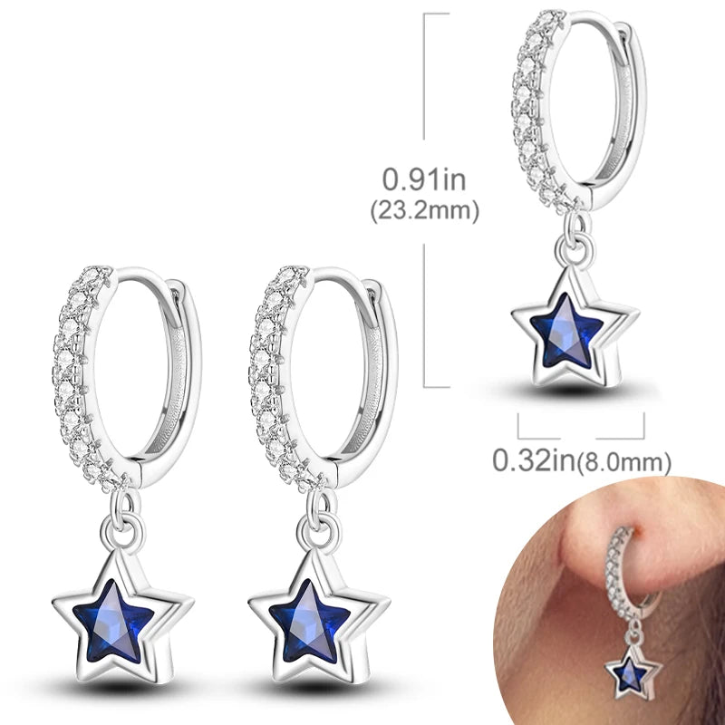 925 Sterling Silver Hoops Earrings Hypoallergenic Hoops Earrings With Zirconia Fashion High Quality Jewelry for Women Girls
