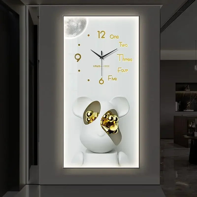 Creative Cartoon Bear LED Wall Clock β A Charming Home Accessory for Modern Spaces