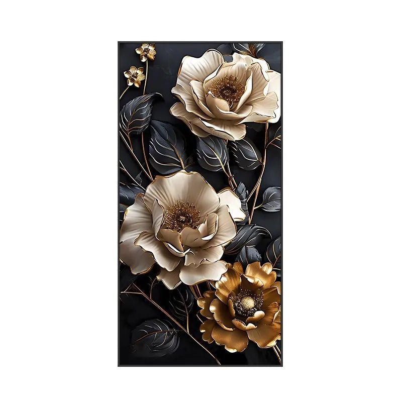 Decorative Wall Panels - Modern Luxury LED Floral Mural Painting for Entrance, Living Room & Corridor