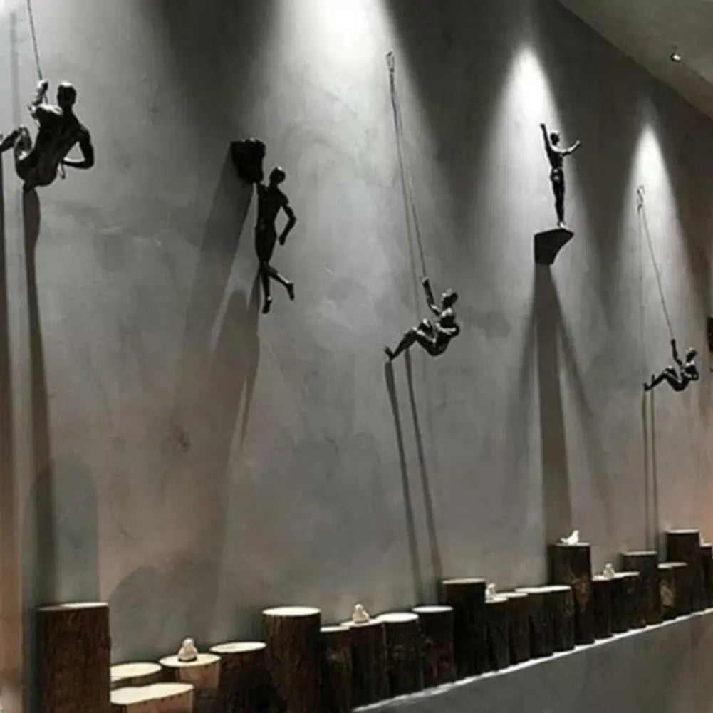 Transform Your Space with Athlete Rock Climbing Man Resin Wall Sculpture - Unique Home Decor
