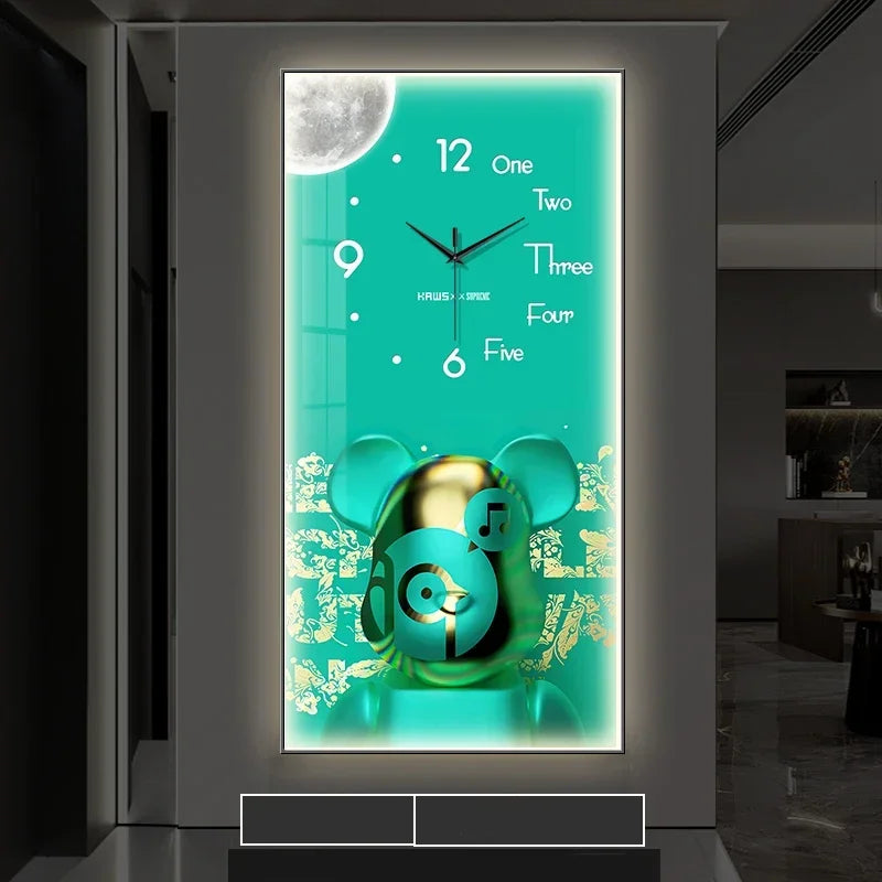 Creative Cartoon Bear LED Wall Clock β A Charming Home Accessory for Modern Spaces