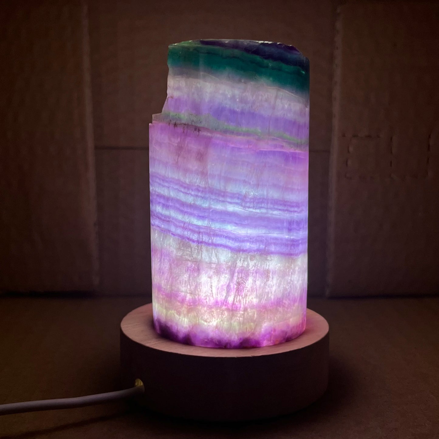 Natural Rainbow Fluorite Lamp for Sale | Home Decor Sale | Interior Design Accents | Modern Panel Art | Free Worldwide Shipping