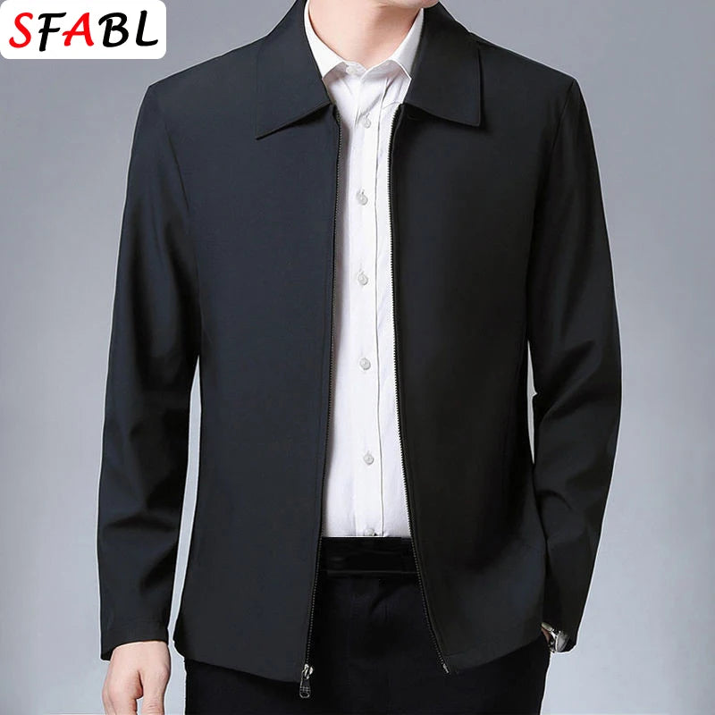 Thin Solid Color Social Jackets for Men Causal Business Jacket Men Quality Formal Office Dress Jacket Coat Male Autumn Spring