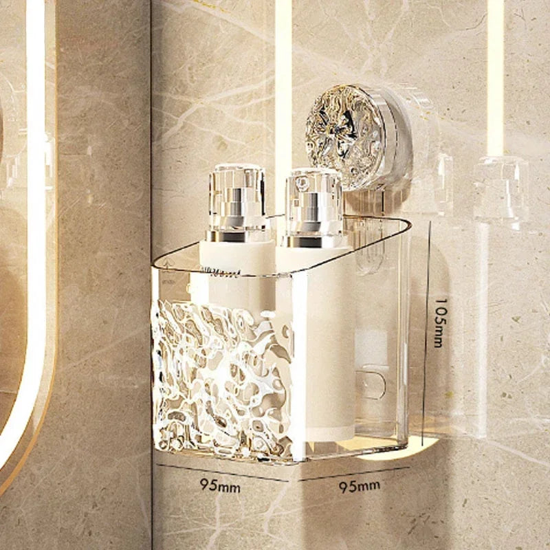 Home Décor Sale: Easy-Install Shower Suction Cup Shelf | Bathroom Organizer for Home Accessories and Interior Design Accents