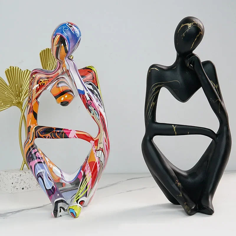 Transform Your Space with Resin Thinker Statue - Abstract Art Home Decor Accents | Free Shipping & Up to 70% Off!