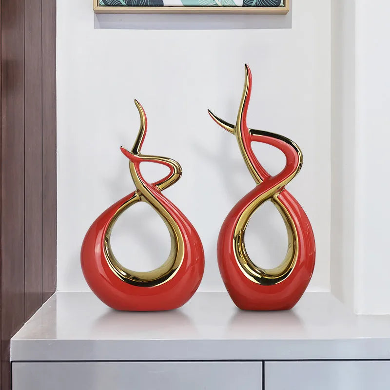 Modern European Ceramic Lover Figurines β Elegant Home Accessories for Artful Living