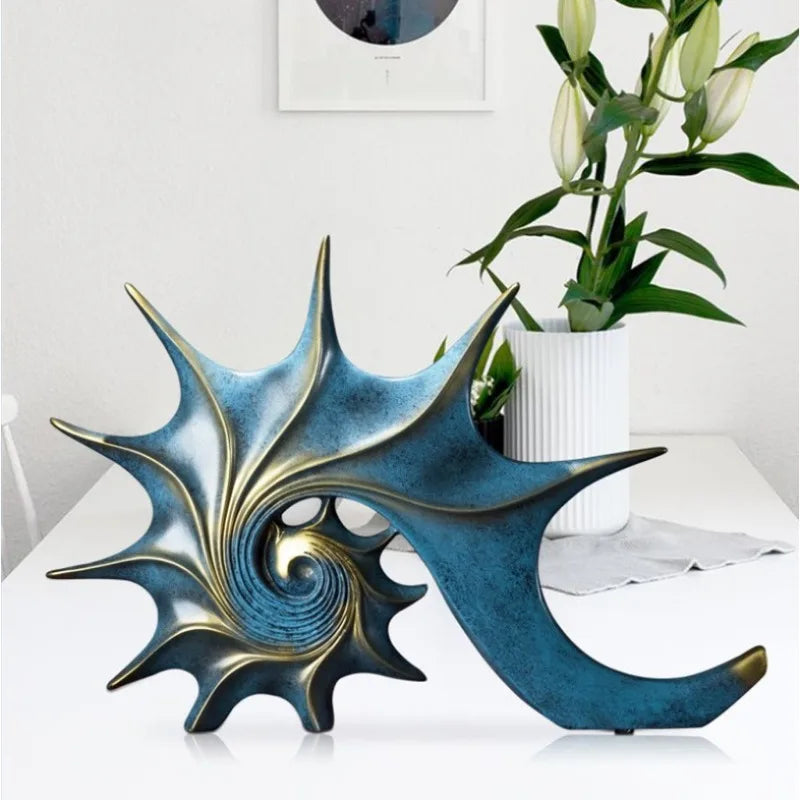 Resin Conch Sea Snail Sculpture | Home Decor Sale | Unique Animal Figurines for Coastal Interior Design