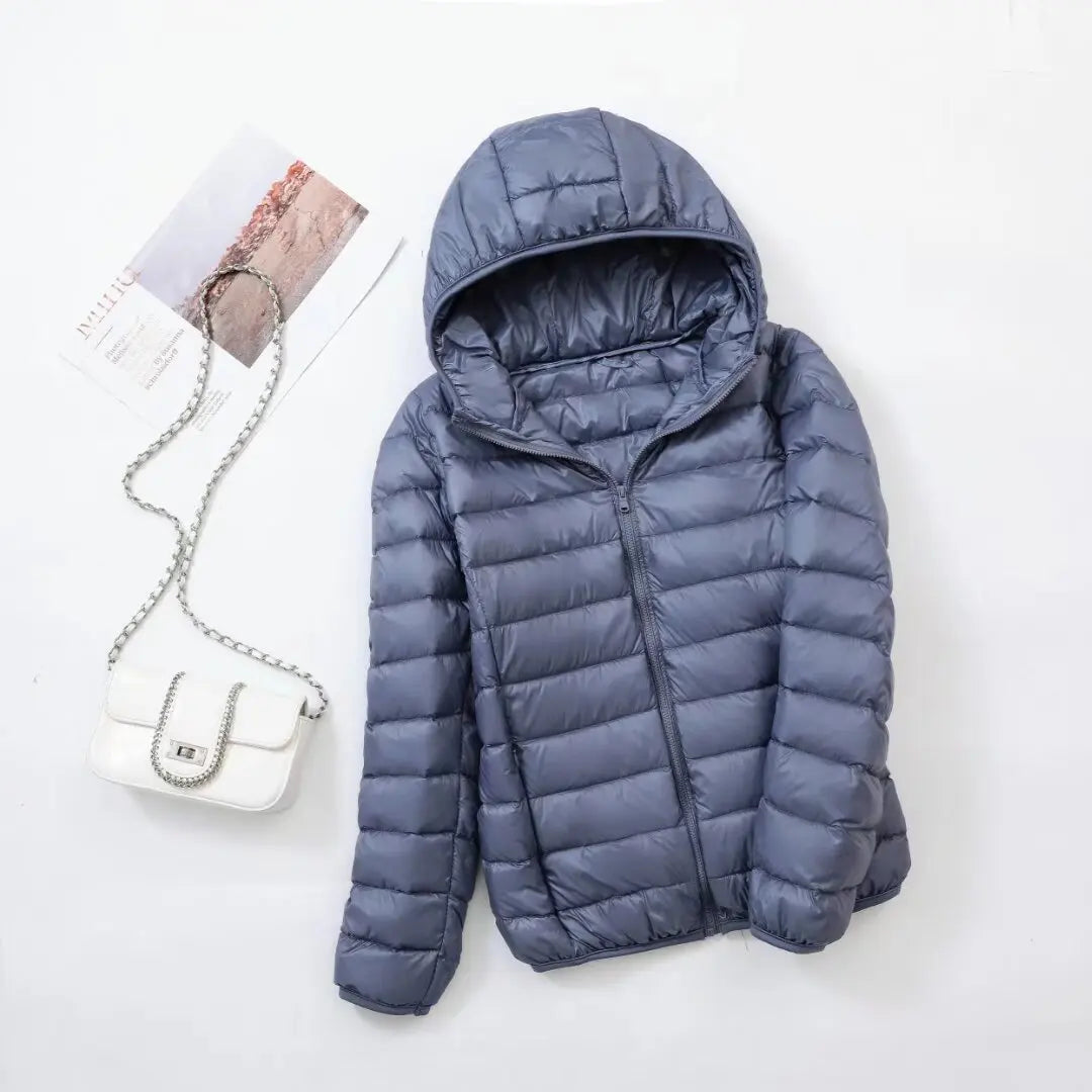 15 Colors Women Hooded Puffer Jackets 2023 New Spring Winter 90% White Duck Down Female Coats Ultralight Packable Casual Parkas