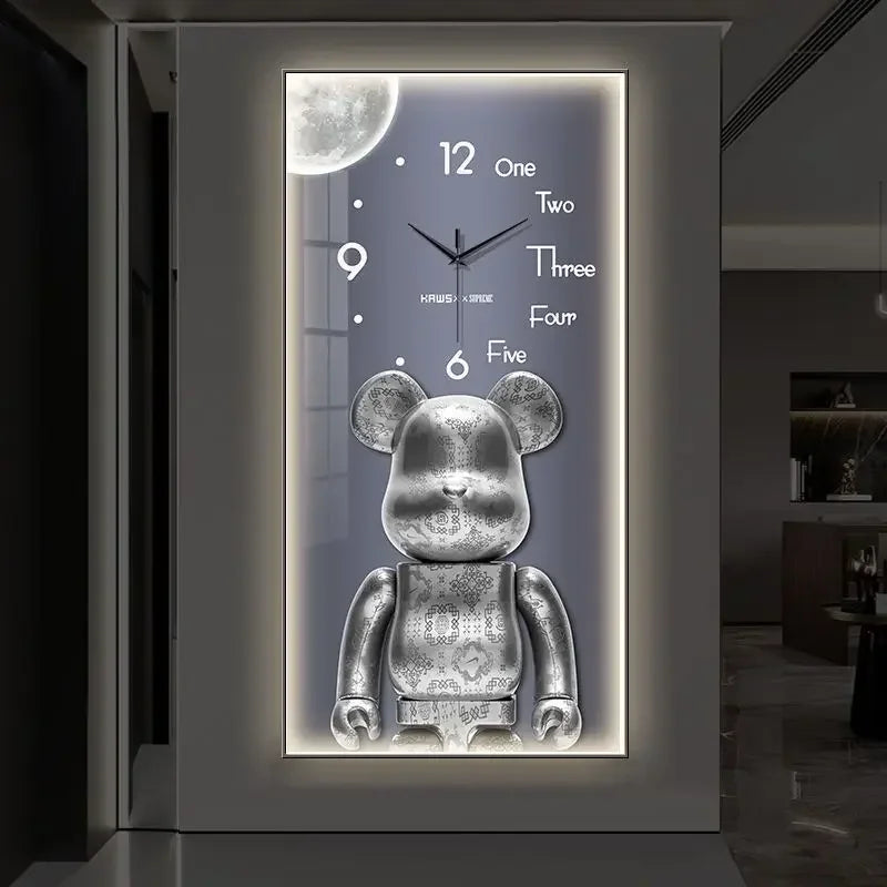 Creative Cartoon Bear LED Wall Clock β A Charming Home Accessory for Modern Spaces