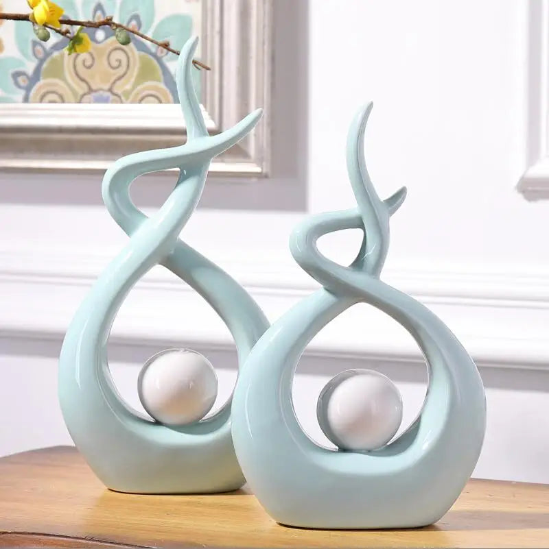 Modern European Ceramic Lover Figurines β Elegant Home Accessories for Artful Living
