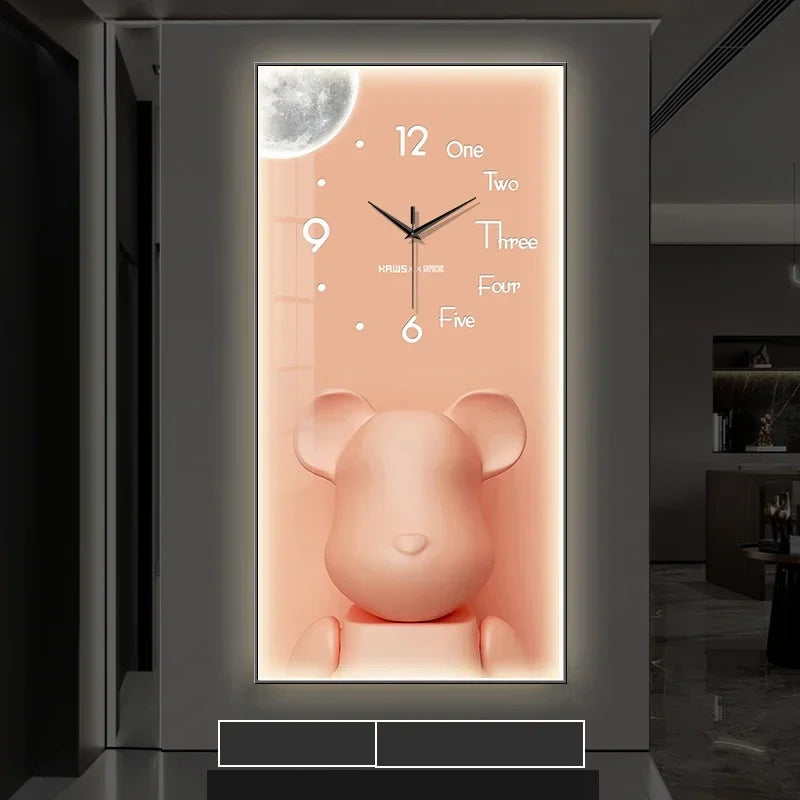 Creative Cartoon Bear LED Wall Clock β A Charming Home Accessory for Modern Spaces