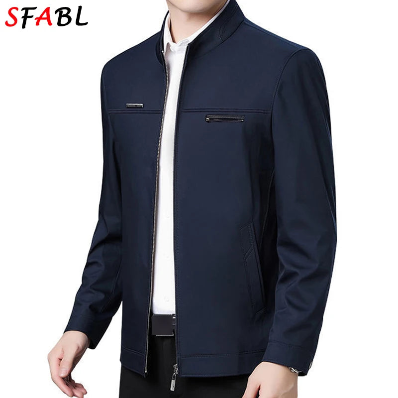 Thin Solid Color Social Jackets for Men Causal Business Jacket Men Quality Formal Office Dress Jacket Coat Male Autumn Spring
