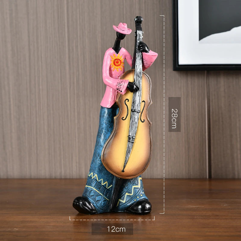 Creative American Band Sculpture Home Decor Sale Musical Resin Statue for Interior Design Accents and Panel Art Home Accessories