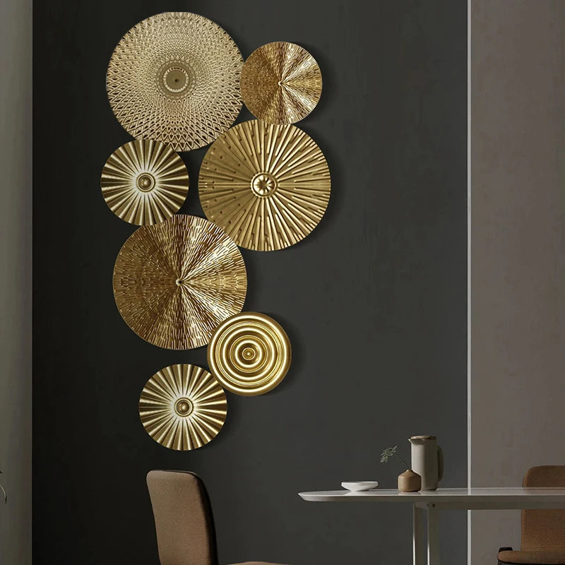 Transform Your Home with Light Luxury Round Golden Wall Decoration