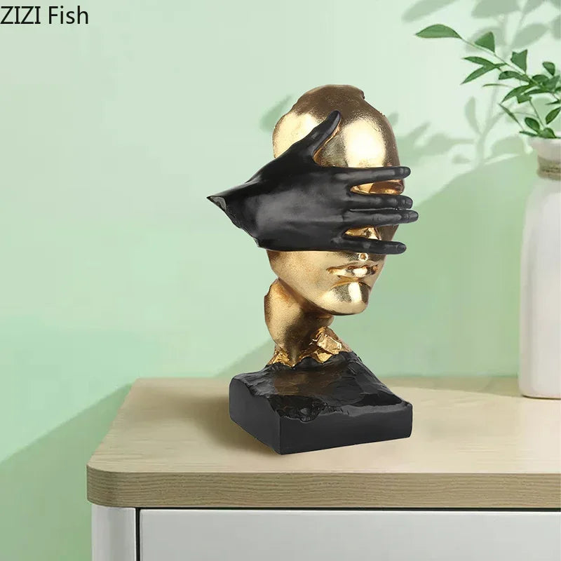 Silent Is Gold Resin Sculpture – Elegant Home Accessories for Modern Interior Design Accents | Free Worldwide Shipping!