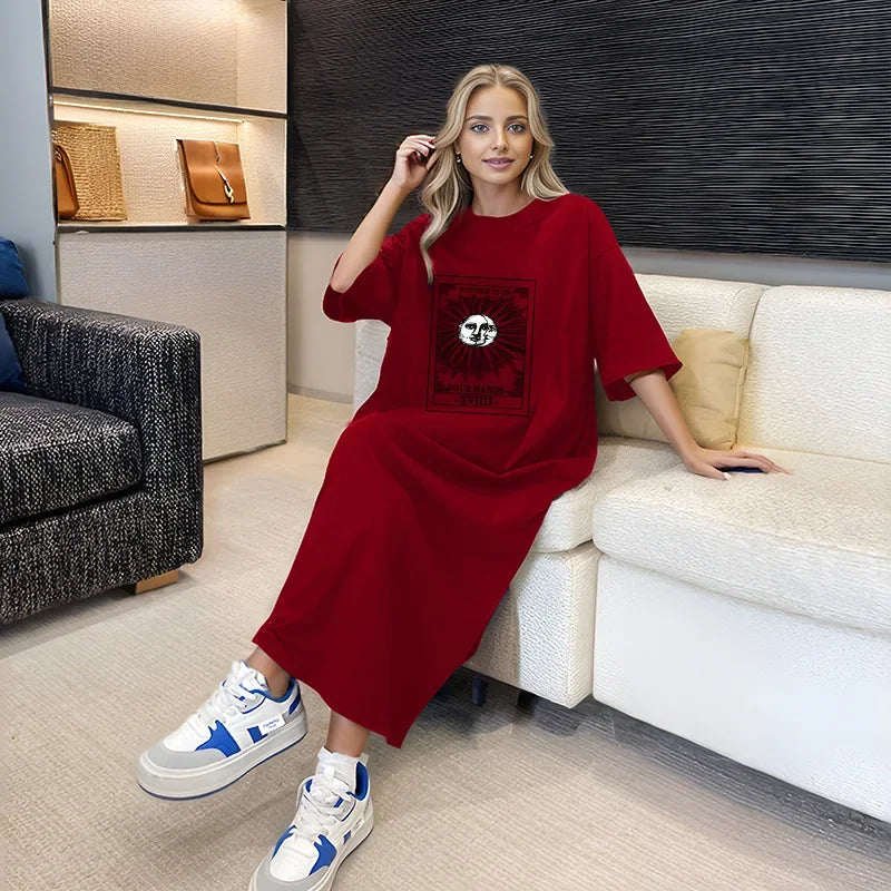 Short Sleeve T-dress Women's Summer Cross-border Europe America Station Direct Sale Women's Clothing Wholesale