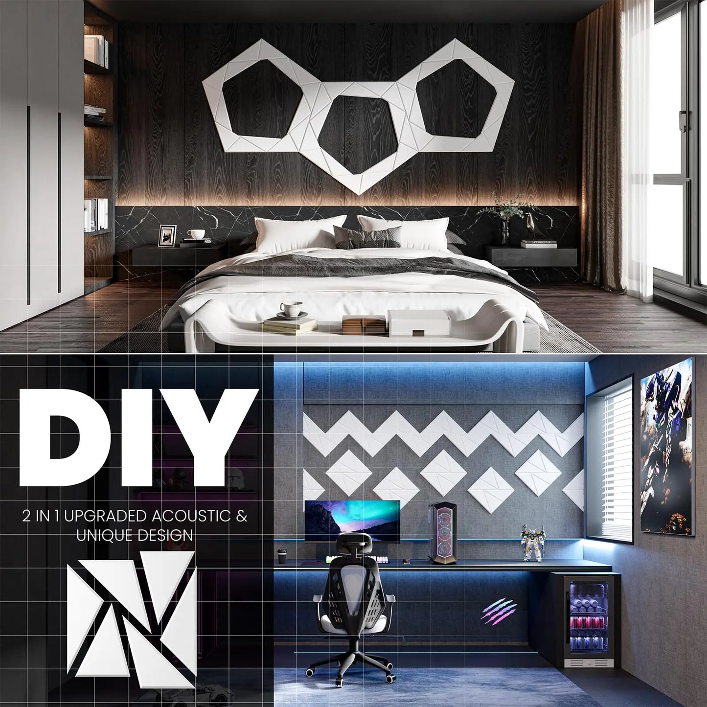 Decorative Acoustic Wall Panels for Stylish Soundproofing - Perfect for Home, Office & Studio Noise Control