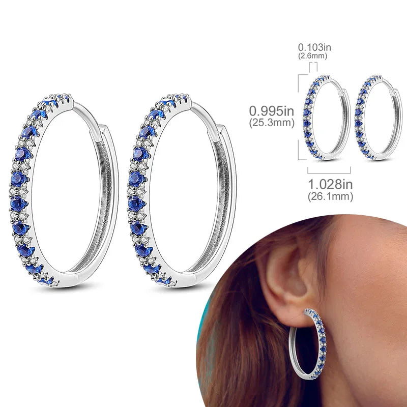 925 Sterling Silver Hoops Earrings Hypoallergenic Hoops Earrings With Zirconia Fashion High Quality Jewelry for Women Girls