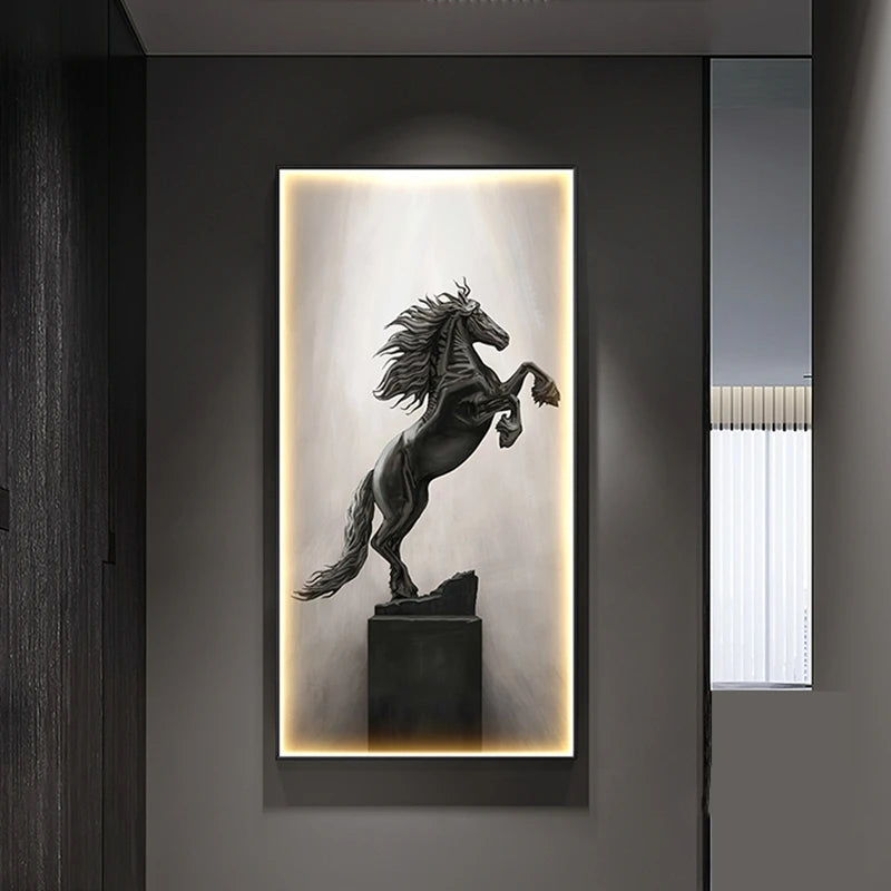 Modern Horse LED Wall Art - Luxury Multi-Panel Painting for Sophisticated Interiors