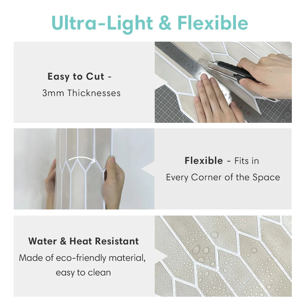 Elegant 3D Peel and Stick Wall Tile for Stylish Home Decor