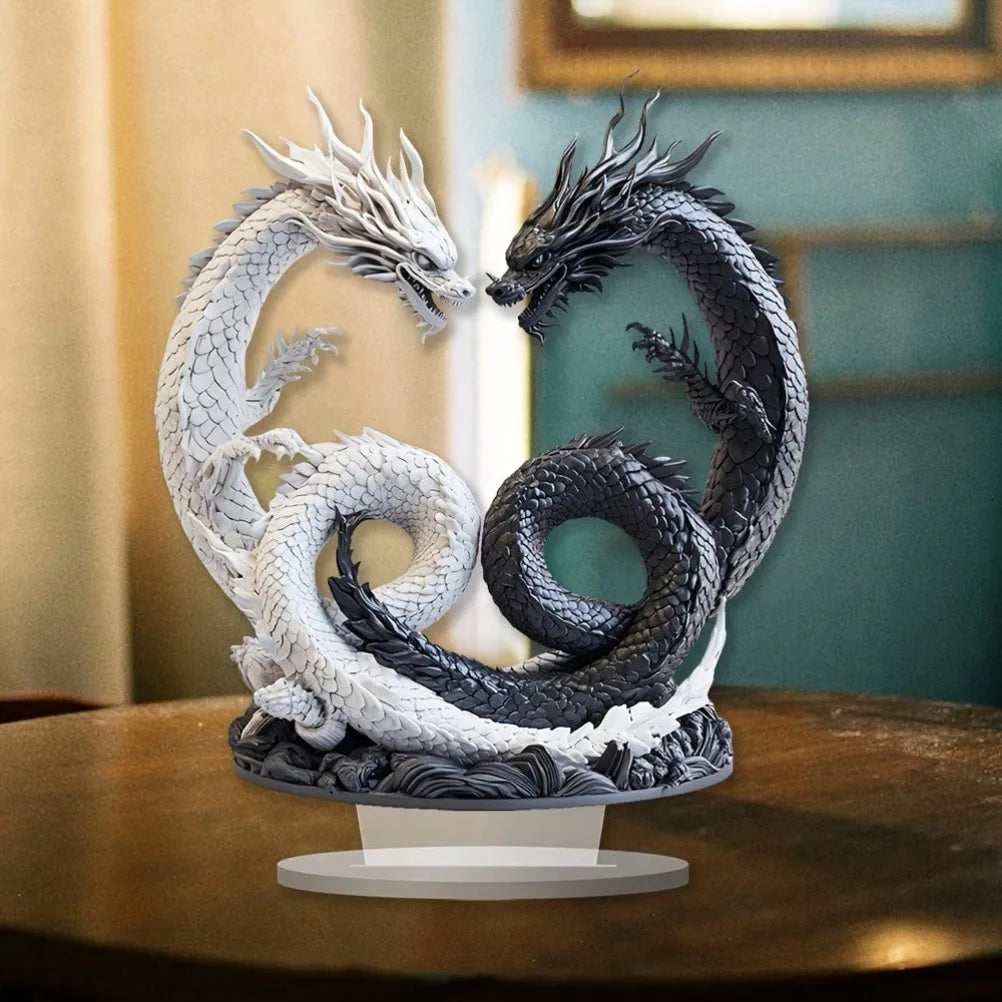 Bohemian Yin Yang Dragon Desk Decor β Unique Home Accessories for Modern Interior Design