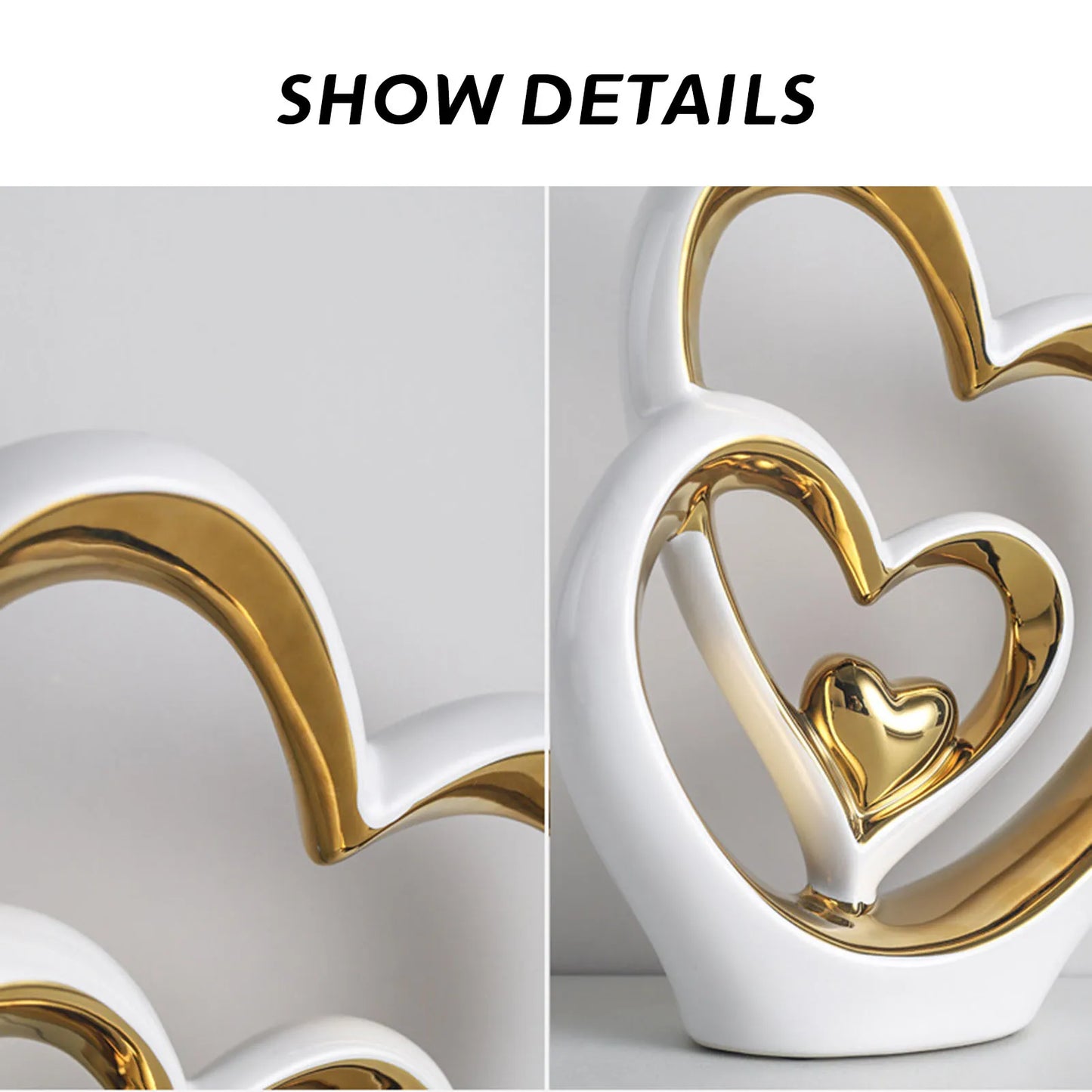 Home Accessories Sale | Elegant Ceramic Heart Ornament for Interior Design | Free Shipping Worldwide