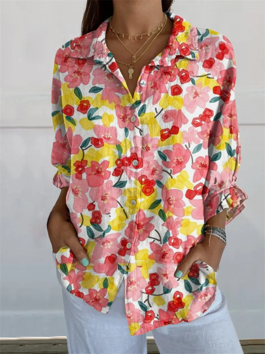Women's Shirts and Tops Elegant Floral Shirt Octopus 3D Printing High Quality Long Sleeve Fashion Plus Size Women's Shirts