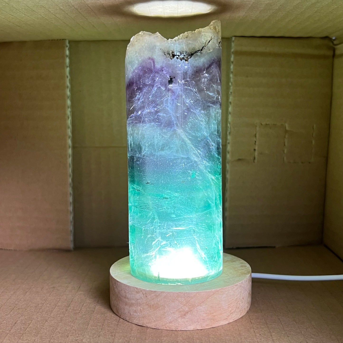 Natural Rainbow Fluorite Lamp for Sale | Home Decor Sale | Interior Design Accents | Modern Panel Art | Free Worldwide Shipping