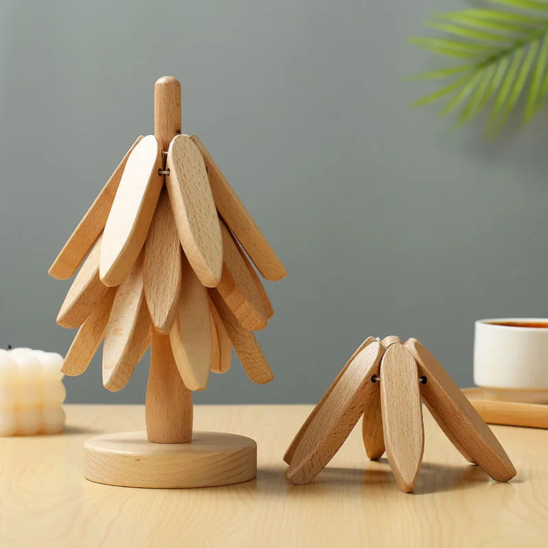 Home Decor Sale Wooden Tree Design Heat Resistant Table Mats for Home Accessories Interior Design Accents Home Art Panel Art