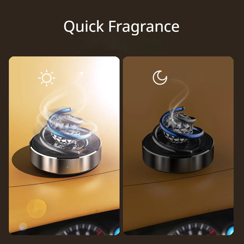 Car Air Freshener Creative Solar Rotation Perfume Diffuser โ Lasting Fragrance & Stylish Interior Design Accent | Home Accessories On Sale!