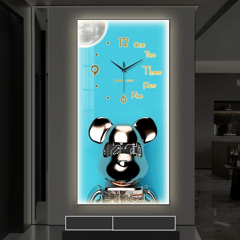 Creative Cartoon Bear LED Wall Clock β A Charming Home Accessory for Modern Spaces