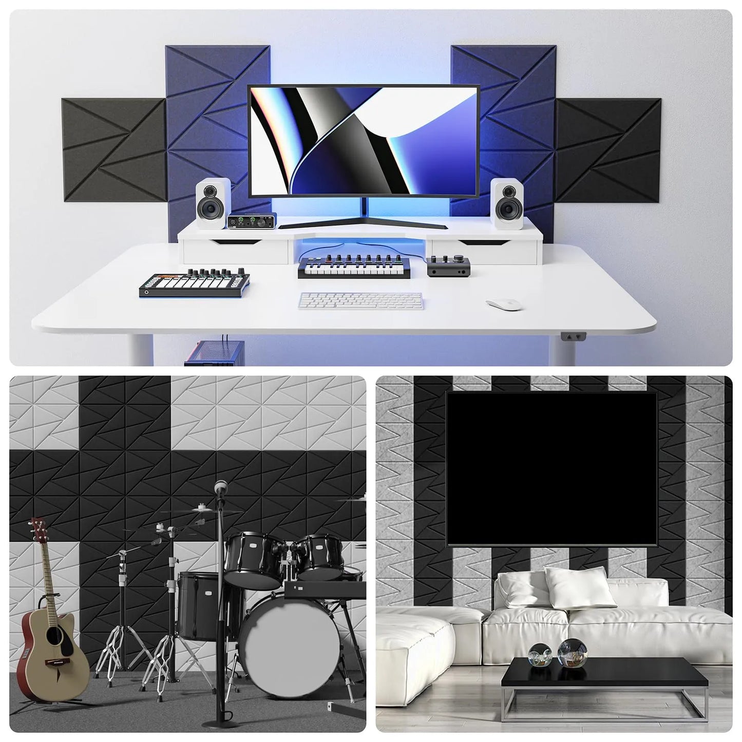 Decorative Acoustic Wall Panels for Stylish Soundproofing - Perfect for Home, Office & Studio Noise Control