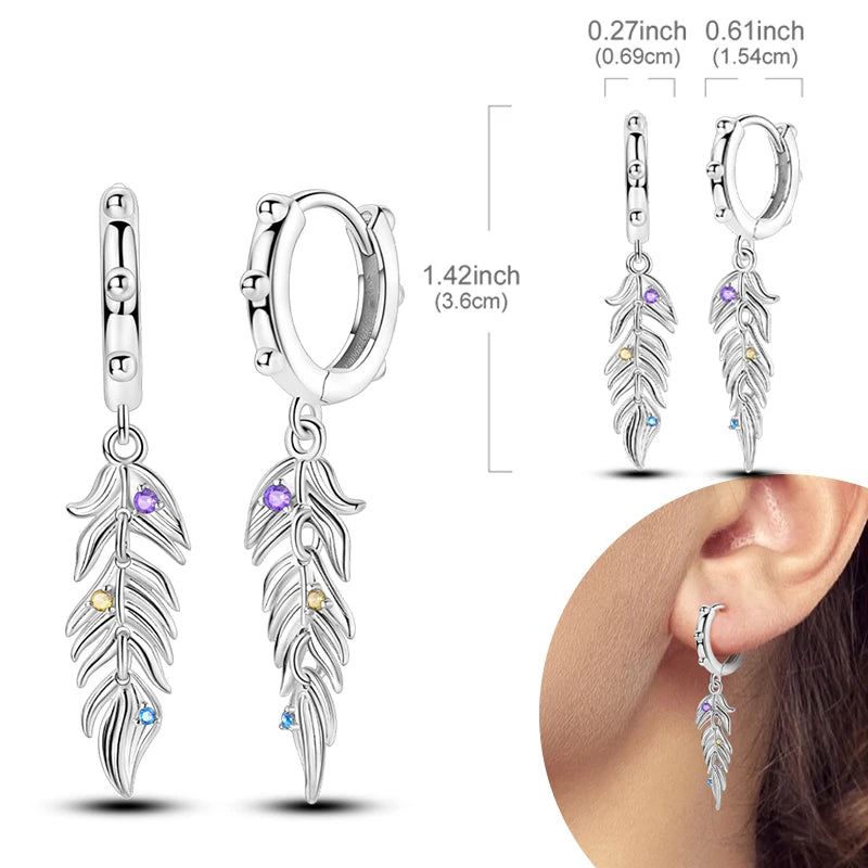 925 Sterling Silver Hoops Earrings Hypoallergenic Hoops Earrings With Zirconia Fashion High Quality Jewelry for Women Girls