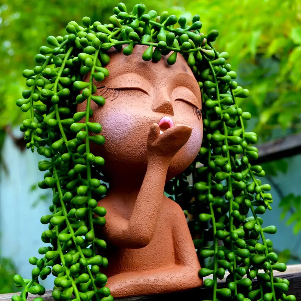 Girls Face Head Flower Planter β Unique Home Accessories for Elegant Interior Design Accents | Free Shipping Worldwide!