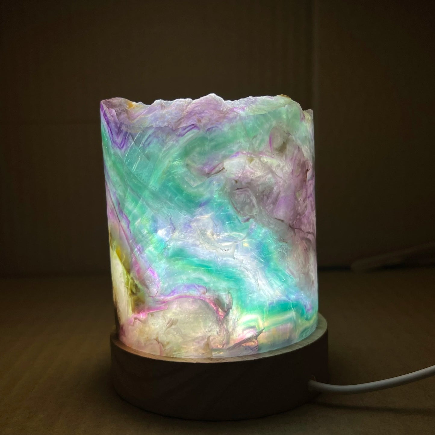 Natural Rainbow Fluorite Lamp for Sale | Home Decor Sale | Interior Design Accents | Modern Panel Art | Free Worldwide Shipping