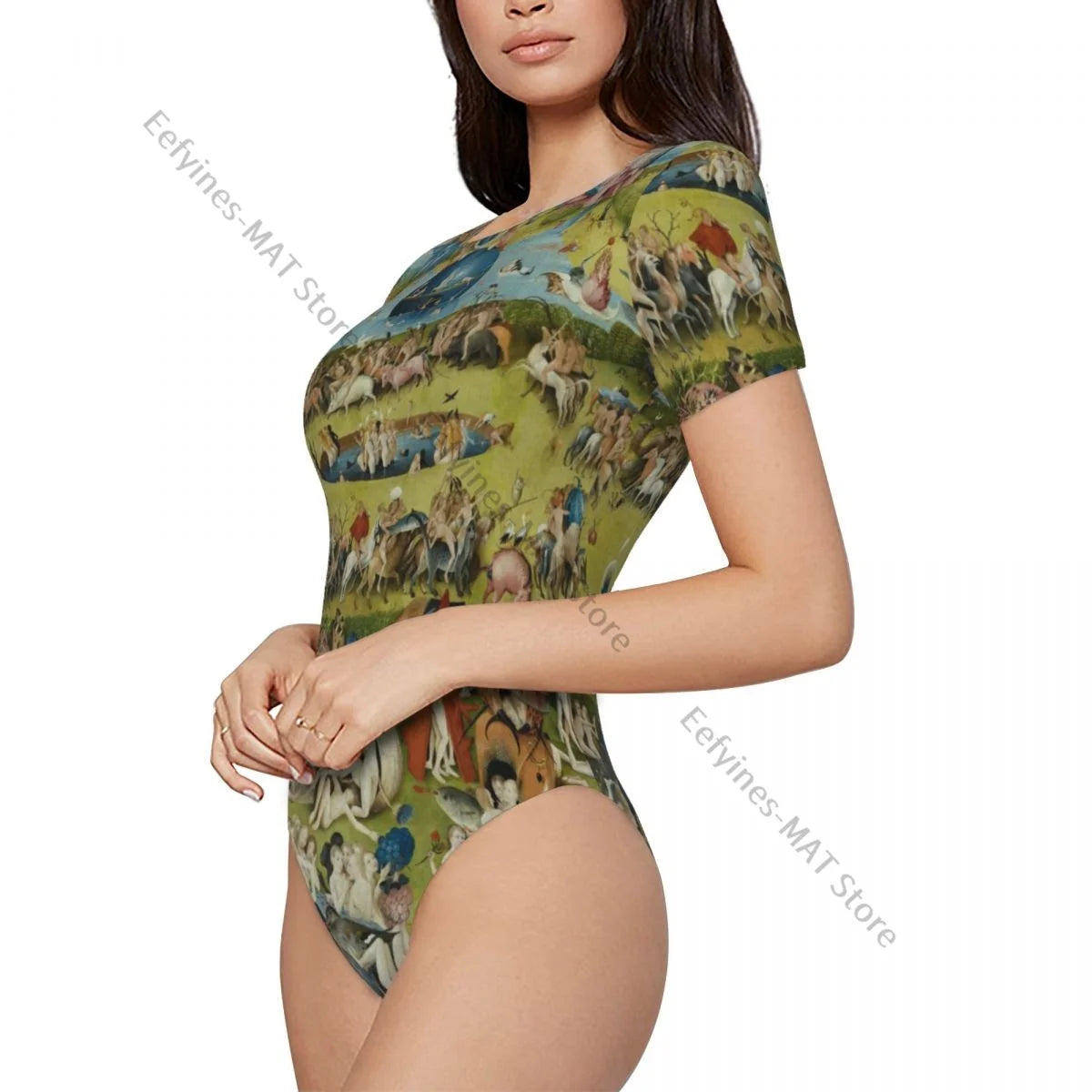 Woman Slim Bottoming Jumpsuit The Garden Of Earthly Delights Female Short Jumpsuit Bodysiut Sexy Clothes