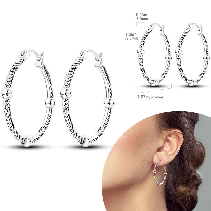 925 Sterling Silver Hoops Earrings Hypoallergenic Hoops Earrings With Zirconia Fashion High Quality Jewelry for Women Girls
