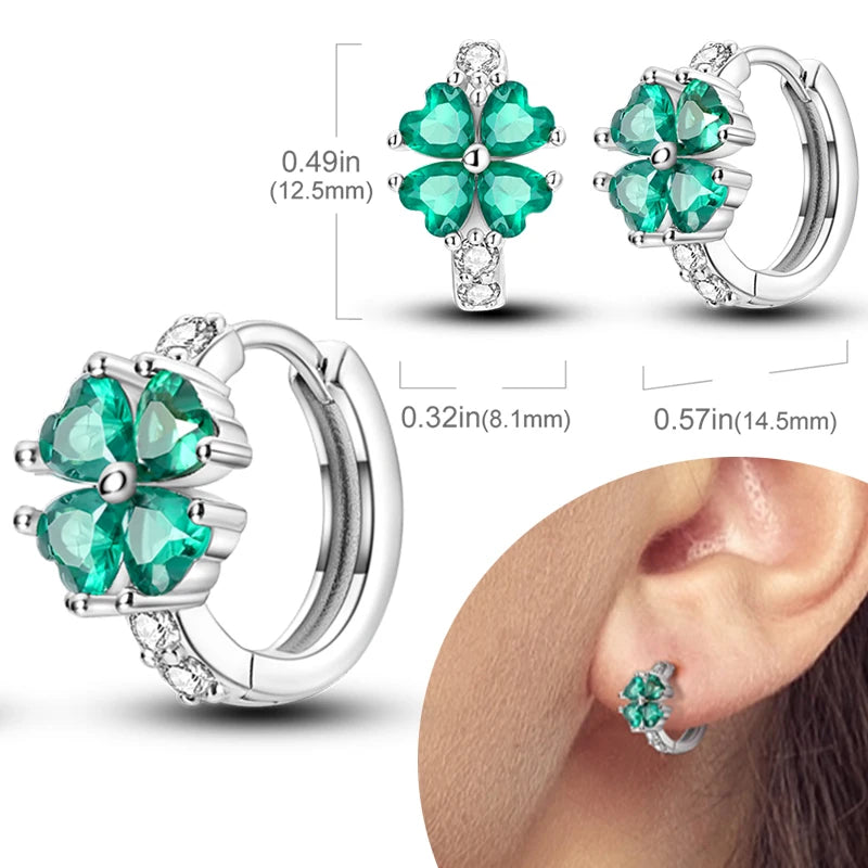 925 Sterling Silver Hoops Earrings Hypoallergenic Hoops Earrings With Zirconia Fashion High Quality Jewelry for Women Girls