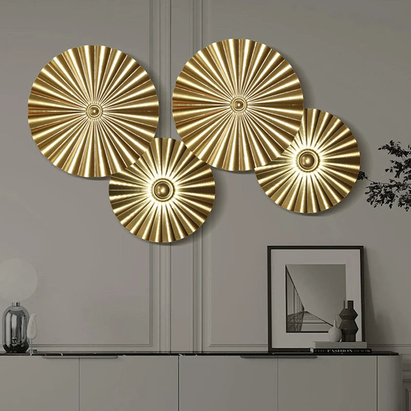 Transform Your Home with Light Luxury Round Golden Wall Decoration