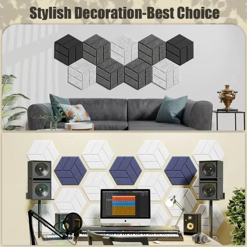 Self-Adhesive Decorative Acoustic Wall Panels – Stylish Noise Control for Home & Studio