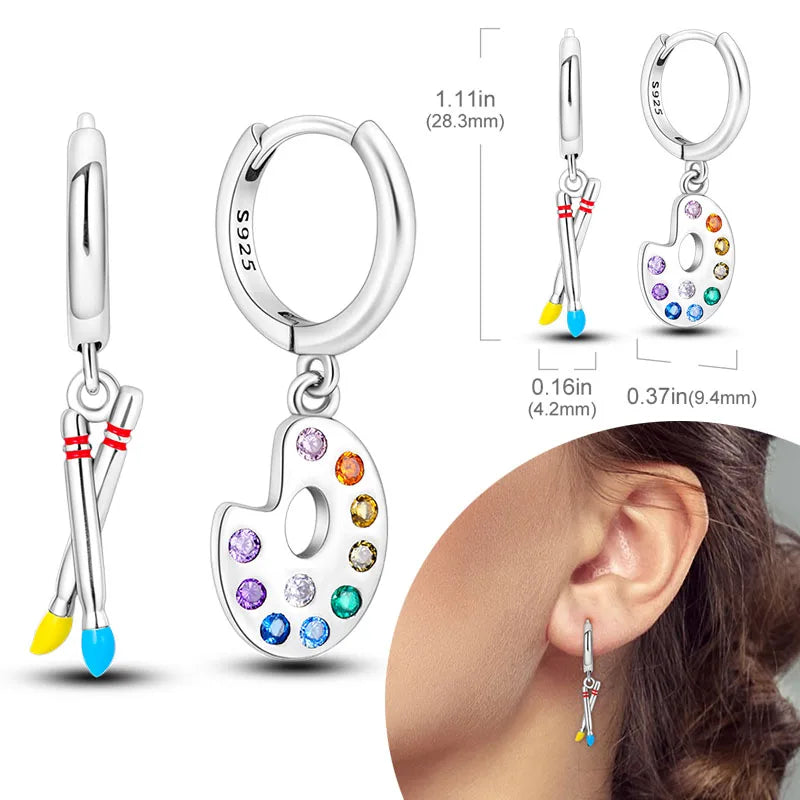 925 Sterling Silver Hoops Earrings Hypoallergenic Hoops Earrings With Zirconia Fashion High Quality Jewelry for Women Girls