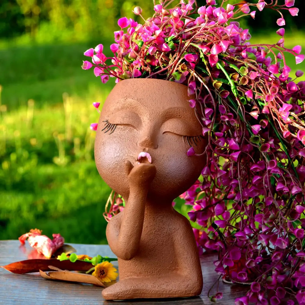 Girls Face Head Flower Planter β Unique Home Accessories for Elegant Interior Design Accents | Free Shipping Worldwide!