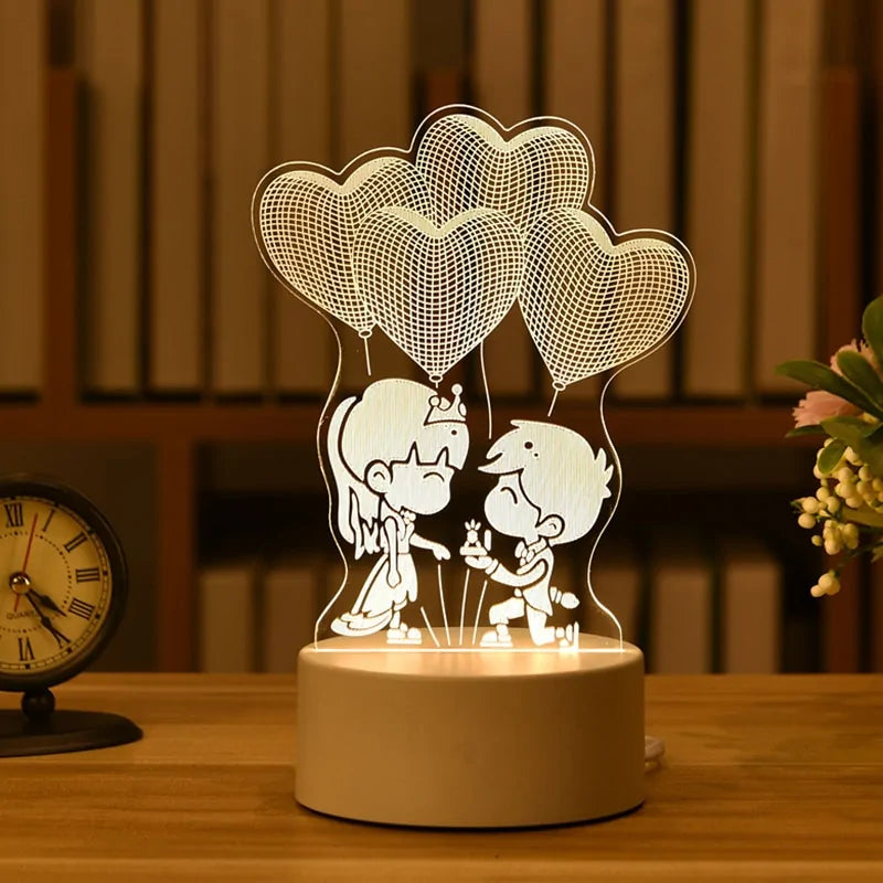 Illuminate Your Home with the Enchanting 3D Acrylic Love Lamp - Free Shipping Worldwide!