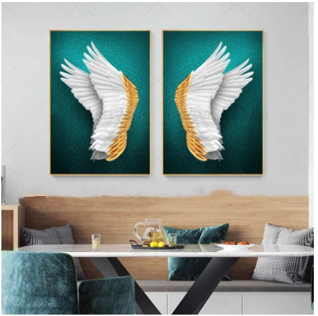 Elegant Gold Butterfly Wall Poster | Modern Canvas Painting for Living Room & Bedroom Decor
