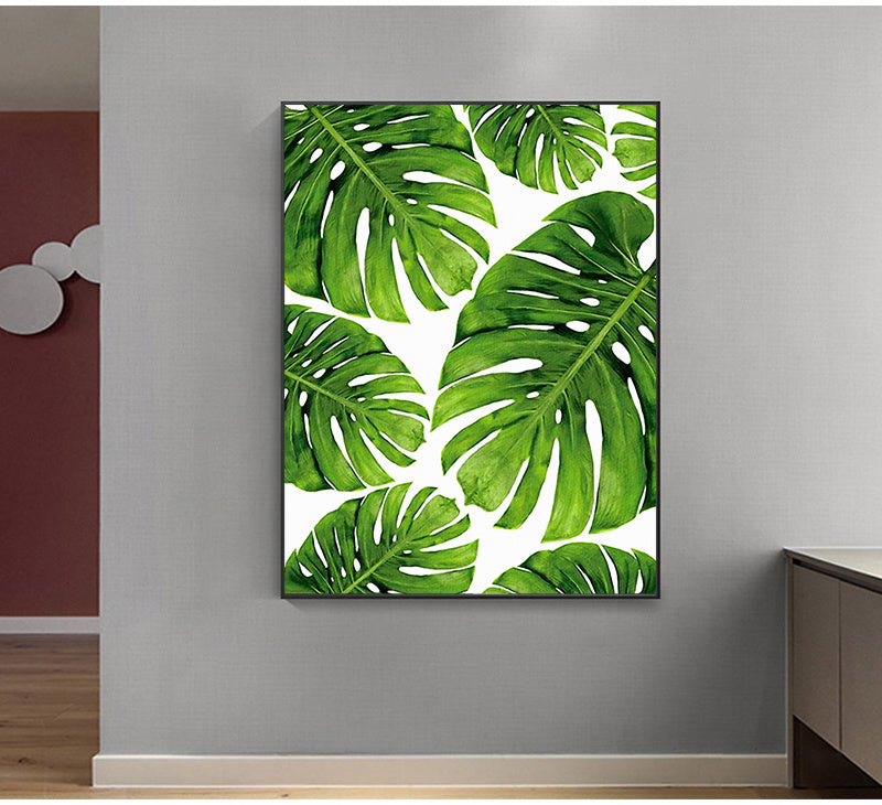 Vibrant Green Plant Canvas Paintings - Perfect for Modern Home Decor