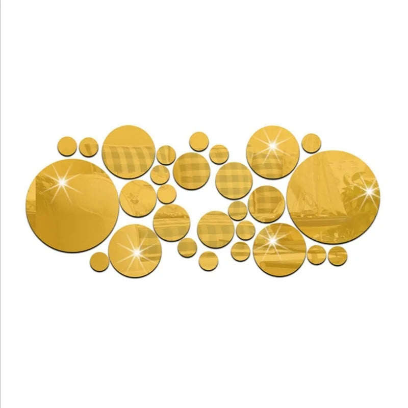 Enhance Your Home Decor with 3D Mirror Wall Sticker Set - Stylish and Easy to Apply