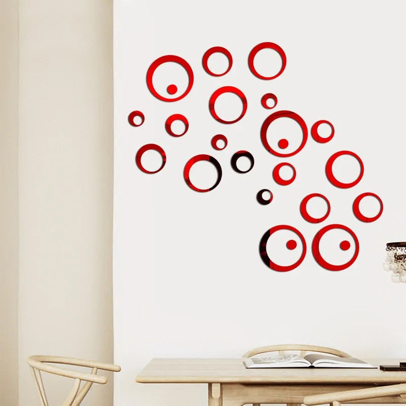 Enhance Your Home Decor with 3D Mirror Wall Sticker Set - Stylish and Easy to Apply